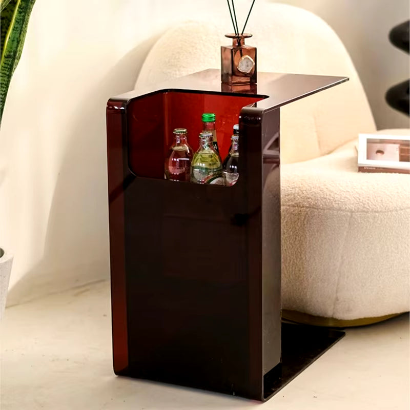 Acrylic Transparent Small Coffee Table C-Shaped Sofa Card Table Living Room Window Side Table Corner Table Bedside Small Table